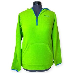 Columbia Green Athletic Fleece 1/2 Zip Pullover Hoodie Boys Size XL (18/20)
